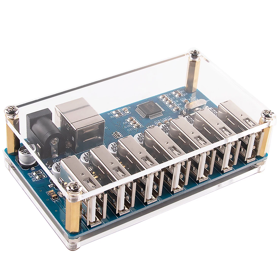 USB Hub 2.0 Splitter  Multi USB 1 to 7-Port Module  Port Multiple Expander 2.0 with 5V Power Supply