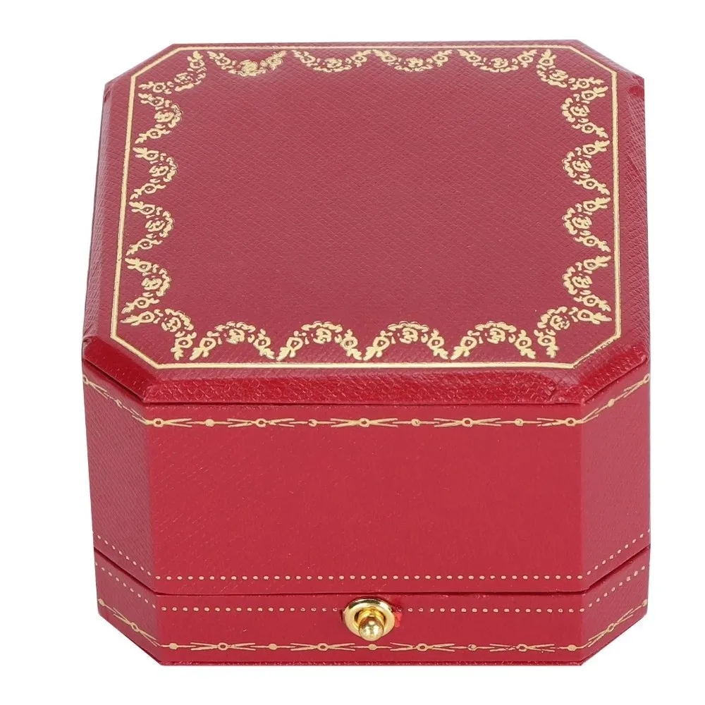 Elegant Leather Ring Box Ring Display Retro Pattern Ring Holder Case Jewelry Box Wedding