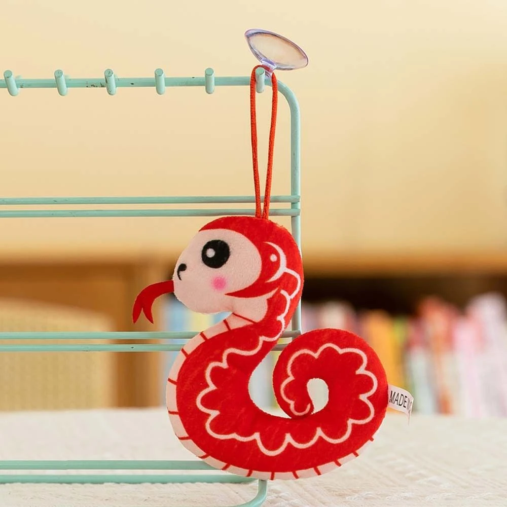 Suction Cup Hanging Rope Snake Plush Doll Pendant 2025 Chinese New Year Creative Plush Toys Snake Plush Keychain Trinket Soft