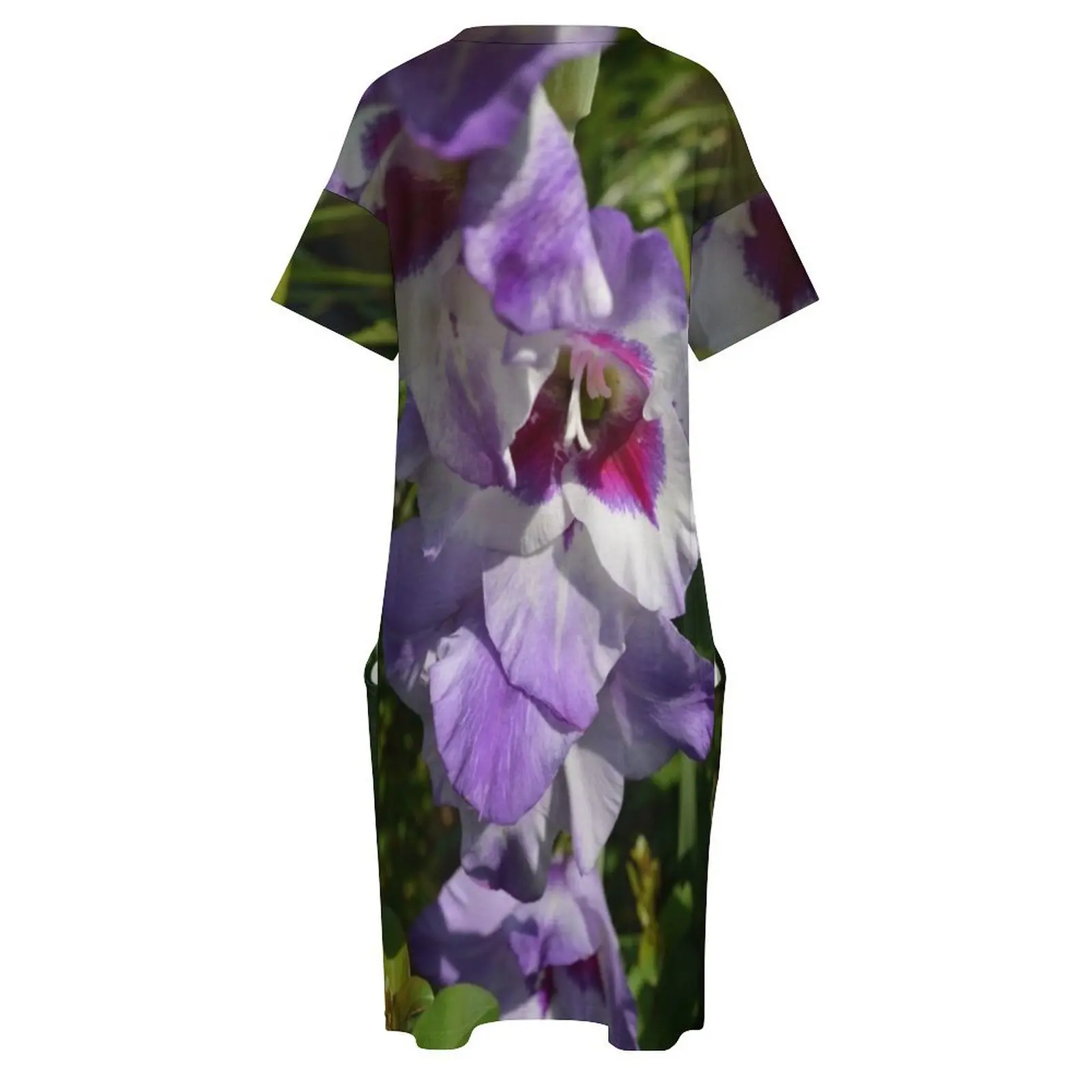Purple Gladiolus Loose Pocket Dress summer dress luxury dress evening prom clothes
