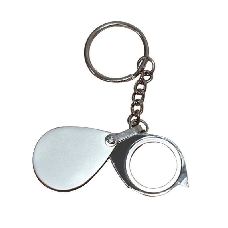 20X Mini Keychain Pocket Magnifier Portable Foldable Glass for Reading Labels Crafts