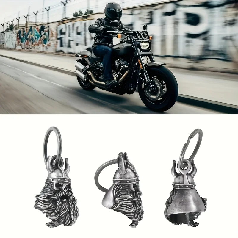 جرس جارديان بيل نورديك أودين جرس الذكور والإناث لراكبي الدراجات على شكل سلسلة مفاتيح، جرس ركوب الدراجات عالي التحمل، جرس روح الدراجة النارية