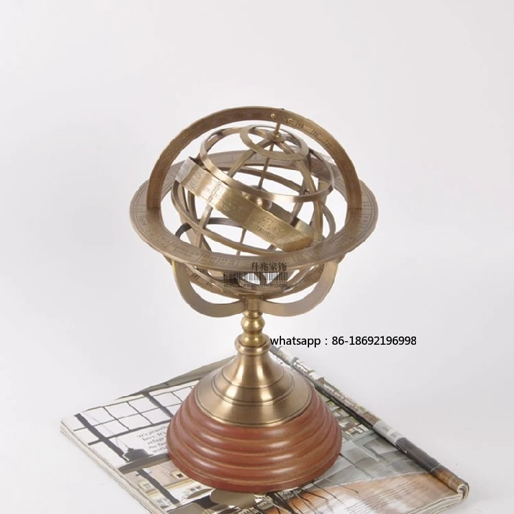 American Vintage Nostalgic European Home Accessories Study Abstract Gifts Gifts Brass Armillary Sphere Globe Ornaments