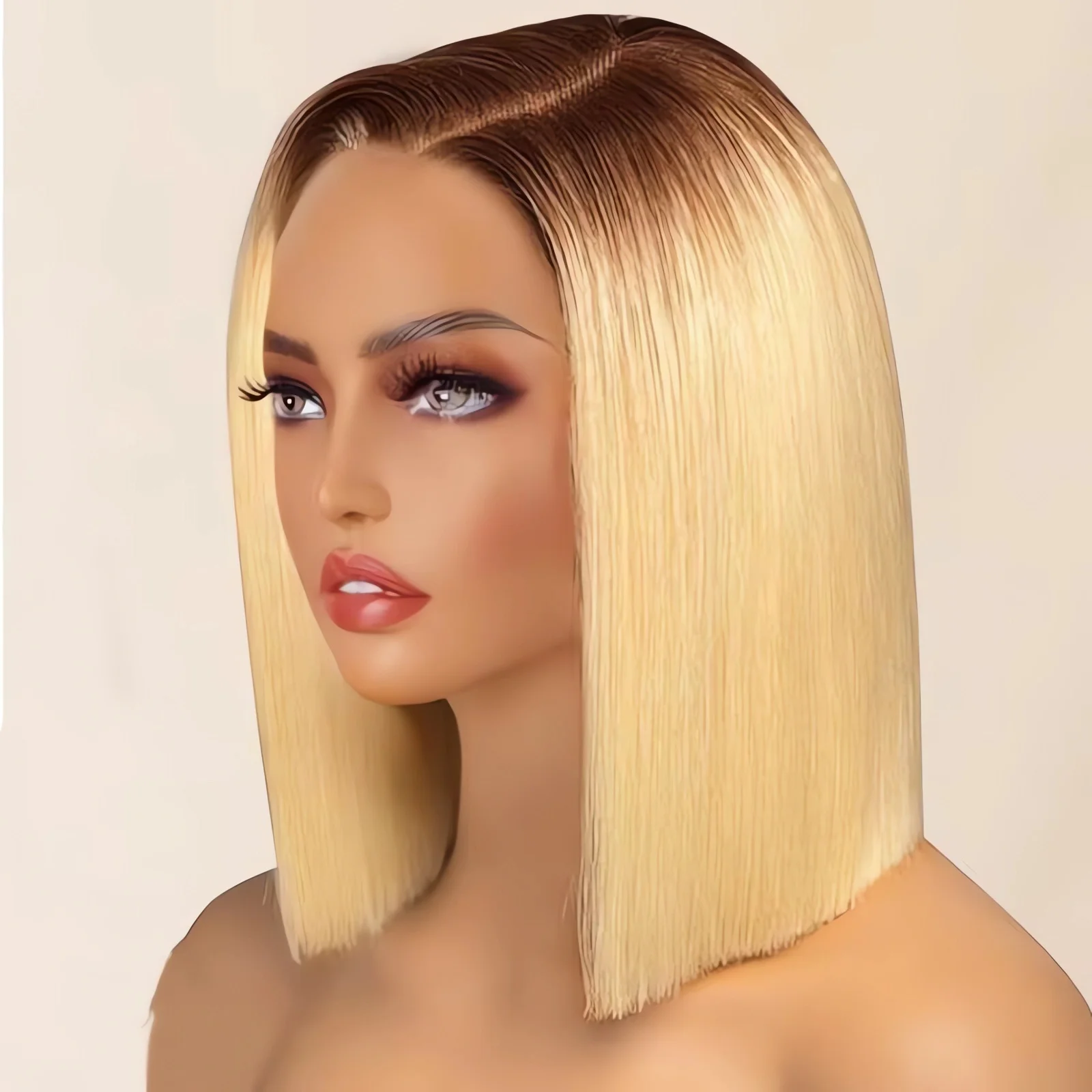 

T4/613 Short Bob Wig Human Hair 13×4 Transparent Lace Frontal Bob Wigs Human Hair 180% Density Glueless Wigs for Black Women