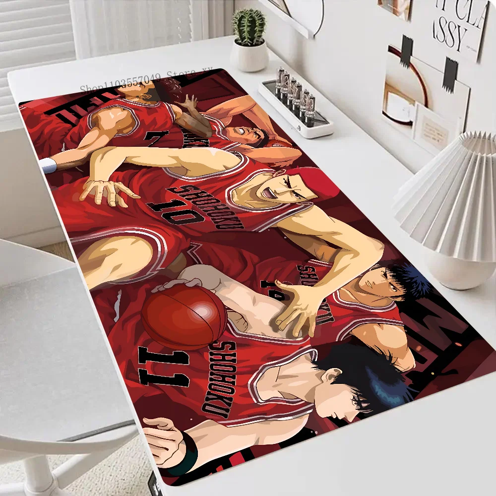 S-Slam Dunk Anime Mousepad Mouse Mat حصيرة مكتبية مع وسادة ملحقات الألعاب Prime Gaming XXL لوحة المفاتيح حصيرة الحشو