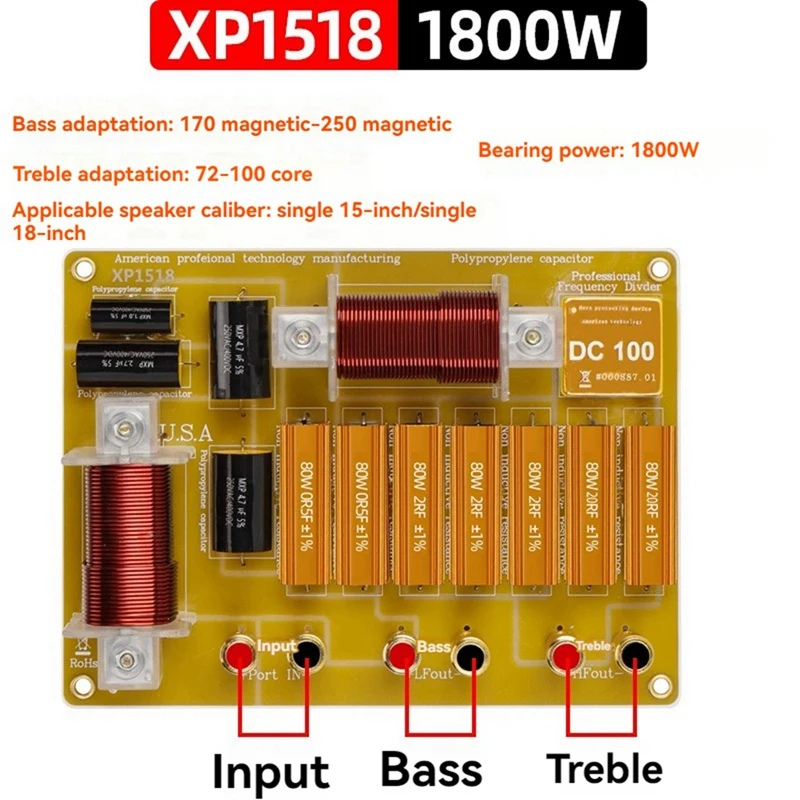 Dzielnik audio Głośnik sceniczny Dwukierunkowa częstotliwość Pojedynczy głośnik wysokiego i niskiego basu KTV o dużej mocy 15/18 cala