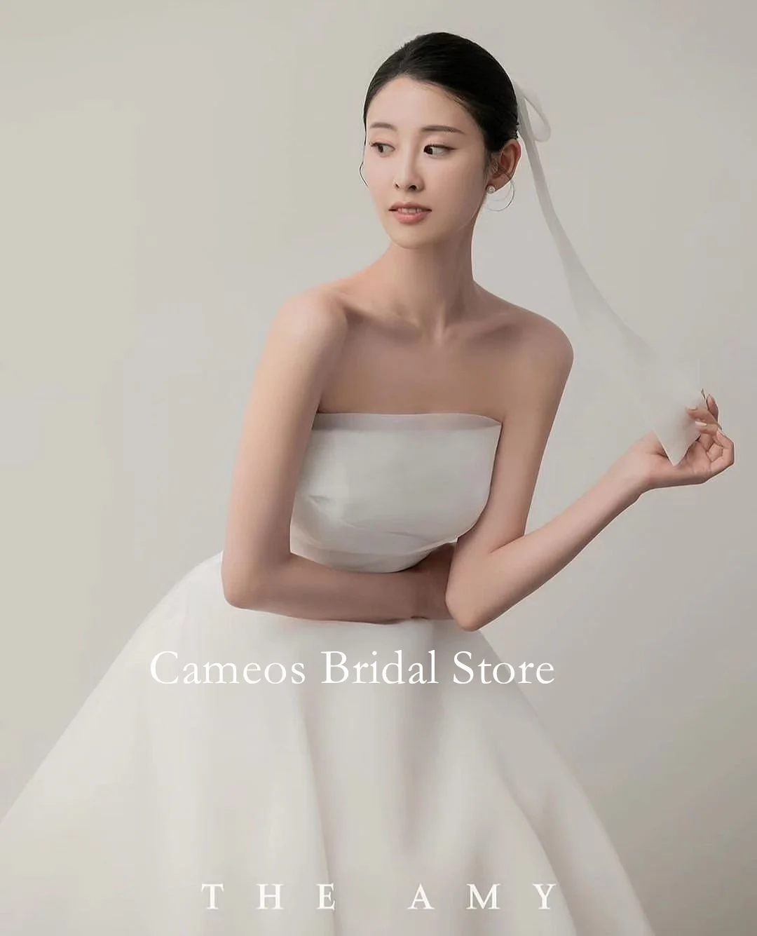 SONDR Korea Strapless Wedding Dress Custom Made Formal Bride Dress Ivory Princess 웨딩드레스 Backless Organza Wedding Gown Bridal