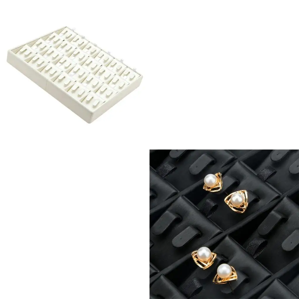 195C 24 Position Leather Earring Management Tray Perfect For Household Use And Retail Shop Presentation
