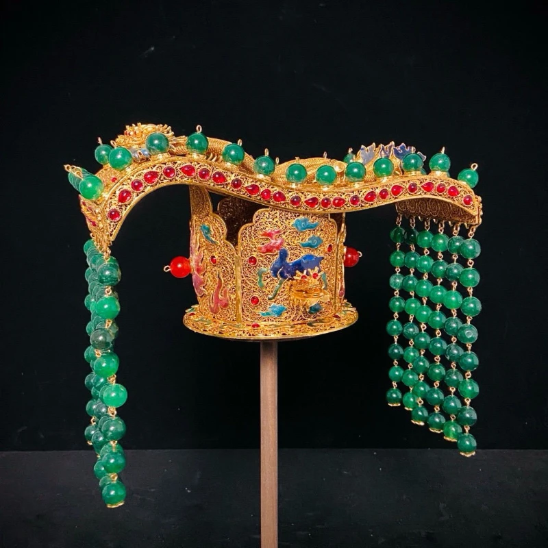 

Filigree inlaid multi-precious crown antique collection ornament