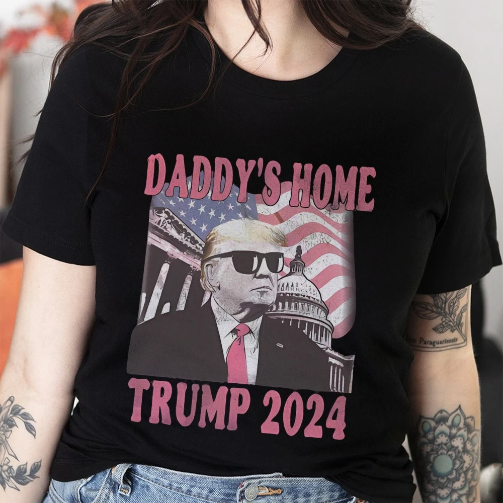 T-shirt Trump 2024 President Tshirt Donald Funny Daddy's Home Take America Back Election The Return T-Shirt Tops