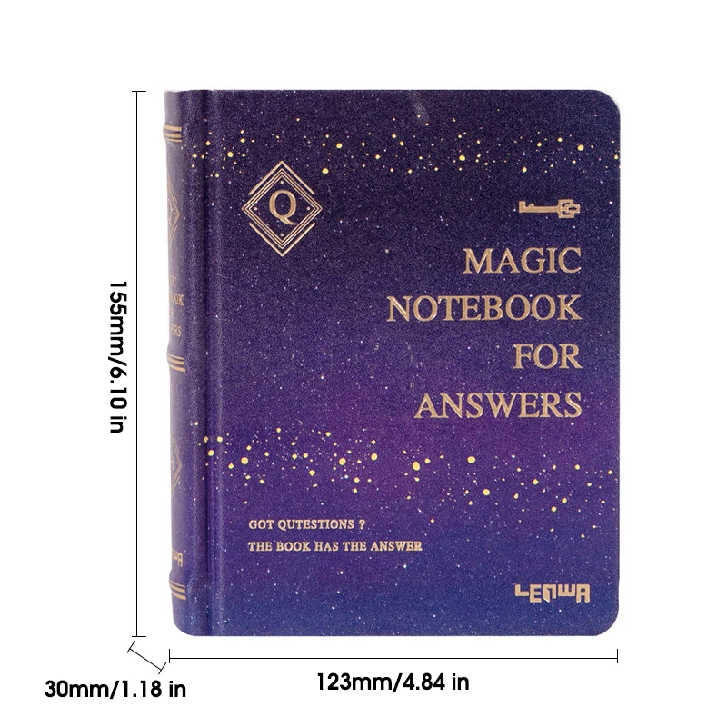 A6 Retro Magic Notebook For Answers,Hardcover 208Sheets Blank Page,Schedule Planning Diary Record Office Study Notes Supplies