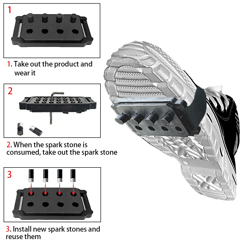 ZK Upgrade Third Generation 1/2PCS Reusable Spark shoes Motorcycle Bicycle Skate Sole Special Effects Accessories