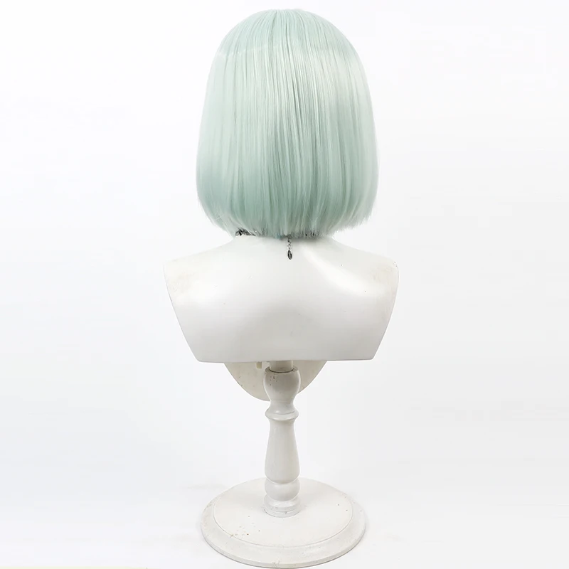 Kinari Azekawa Cosplay Wig 18 Trip Mint Green Short Heat Resistant Synthetic Hair Halloween Role Play Party Headwear + Wig Cap image 5