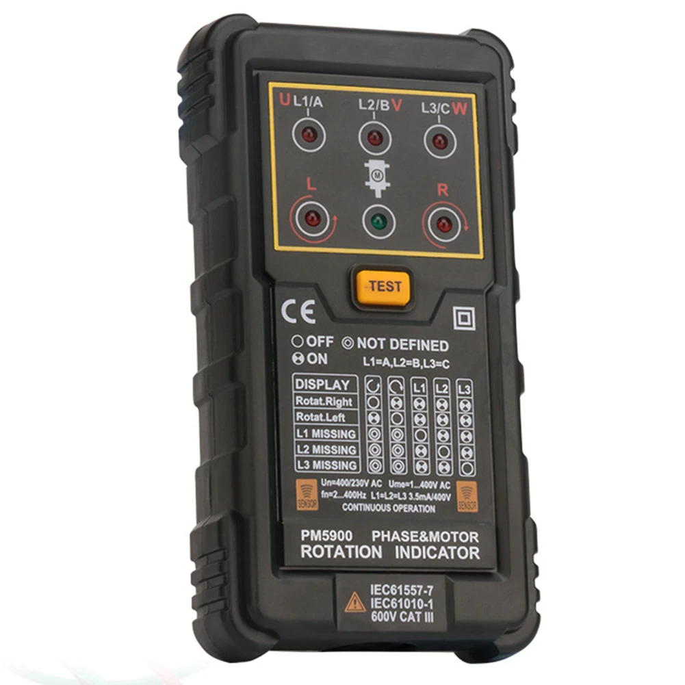 

Motor Rotation Direction Tester Motor Phase Rotation Indicator Phase Loss Detection Reverse Phase Sequences Clockwise Rotation