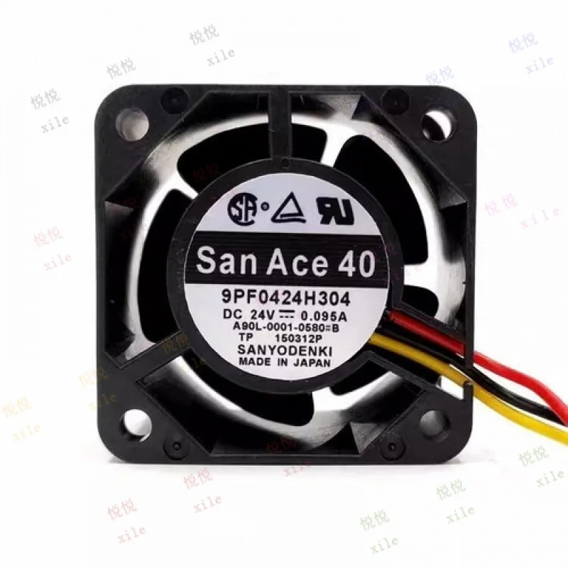 L+ for Sanyo 9PF0424H304 DC24V 0.095A 3-Wire Silent Cooling Fan