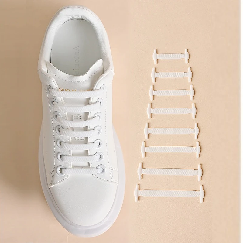 16 Pcs/lot Silicone Shoelaces No Tie Elastic Laces 12 Colors Creative Lazy Rubber Shoelaces Durable Stretch Laces for Shoes image 2