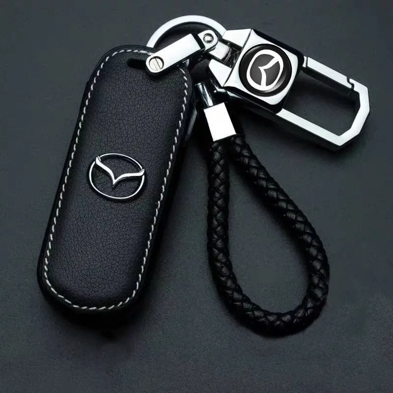 Leather Car Key Case Holder Key Cover Accessories For Mazda 3 6 Cx30 Cx9 Cx5 Cx8 MX5 MX30 X5 X9 S30 Key Cover Demio Atenza Axela