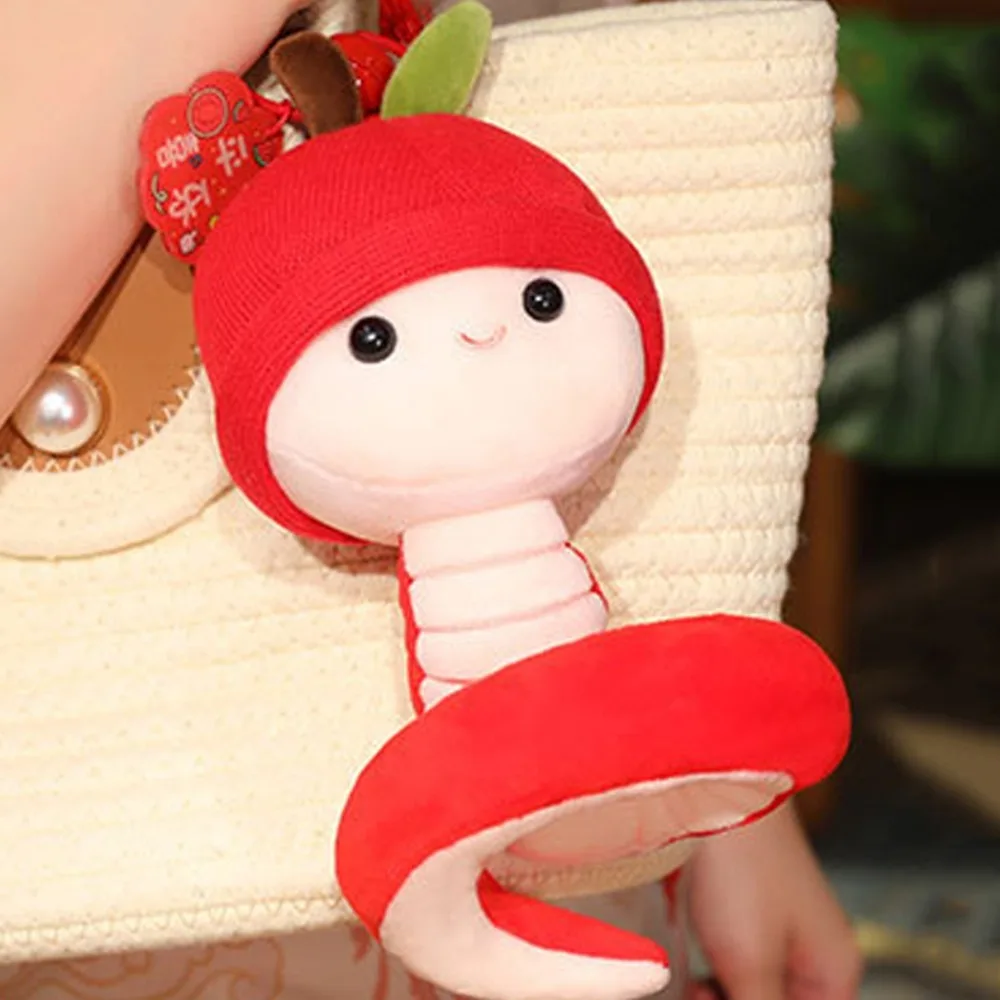 With Keychain Persimmon Snake Year Plush Toy Happy New Year Chinese Style Snake Year Mascot Toy Good Luck Blessing