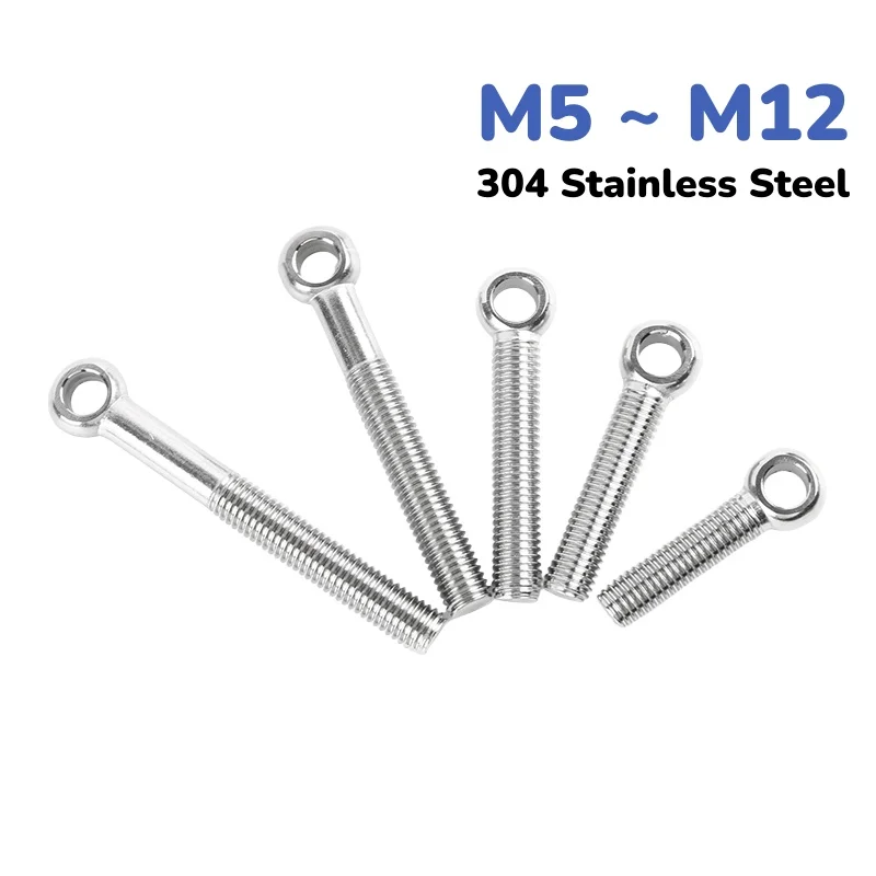 M5 ~ M12 304 Stainless Steel Stainless Steel Ring Link Bolt Fisheye Eye Slip Hole Screw Live Bolt Fisheye With Hole