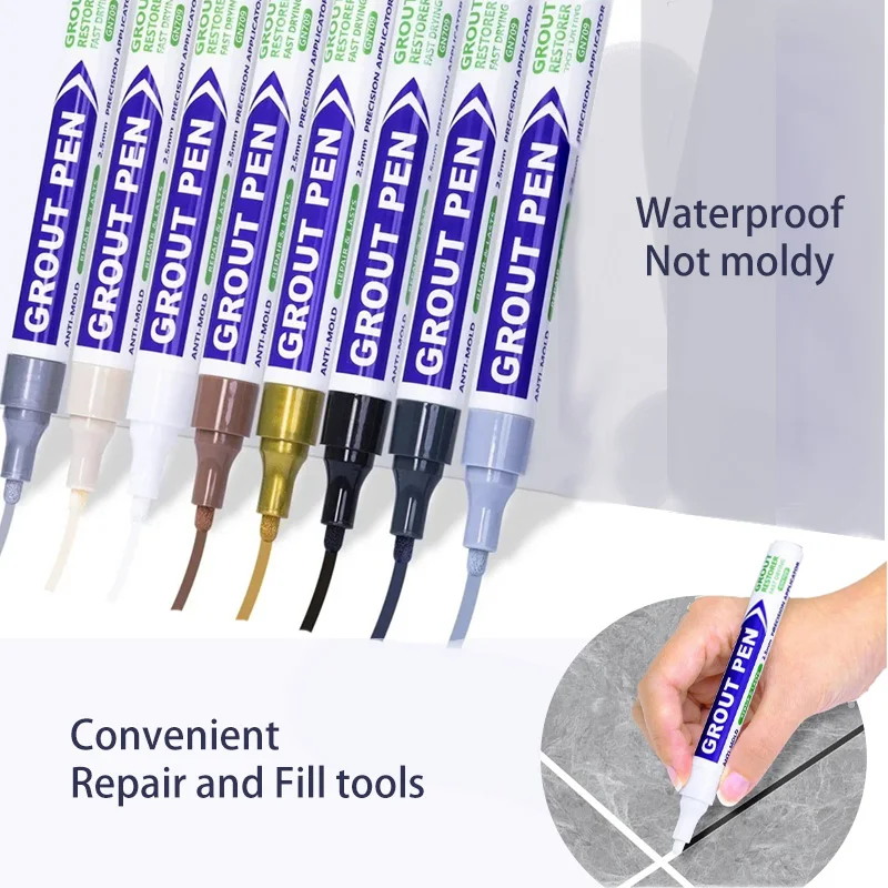 Ceramic Tile Pen  Paint Marker  Waterproof Without Discoloration, That Filling Pens Suitable for  Tile Wall Floor Bathrooms