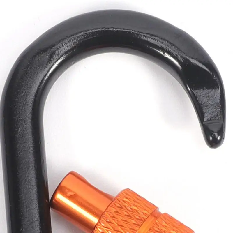 1 Stück Professioneller Sicherheitskarabiner aus Aluminium, D-förmige Schlüsselhaken, Klettersicherheitsschloss – Detail 10