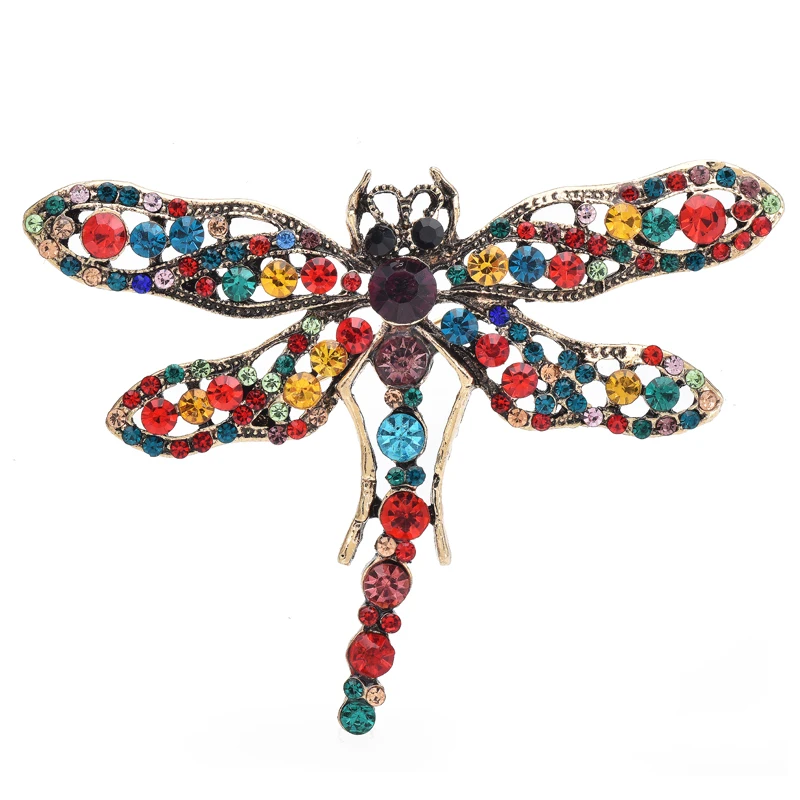 

Wuli&baby Classic Dragonfly Brooches 6-color Shining Insects Beauty Party Office Brooch Pins For Women Unisex Gifts