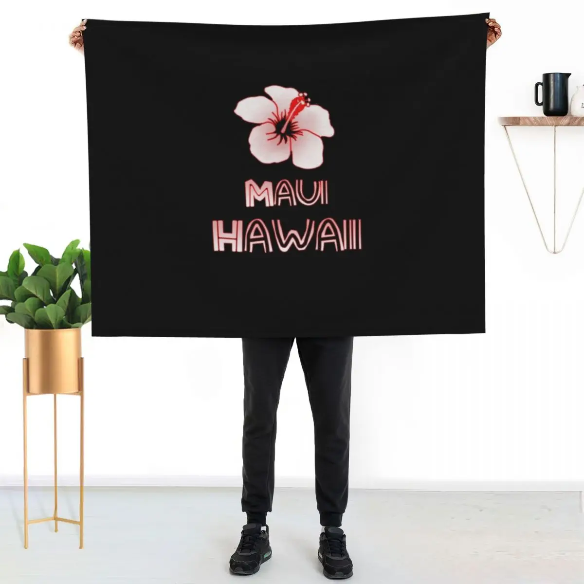 Maui Hawaii Hibiscus Flower Sweatshirt Throw Blanket Baby Hair blankets and throws Cute Bed Fashionable cosplay anime Blankets