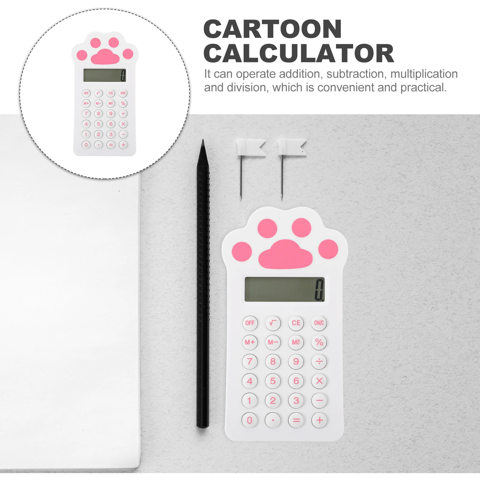 

Solar Calculator Portable Cartoon Design Easy Use for Students Office Home Pocket Calculator Small Basic Calculators