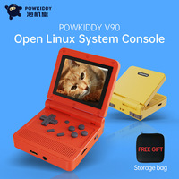 Powkiddy V90 Mini Palm Flip Game Console 3.0-Inch Hd Ips Screen Open Source 64 Bit Classic Retro Gba Arcade Give Childrens Gifts