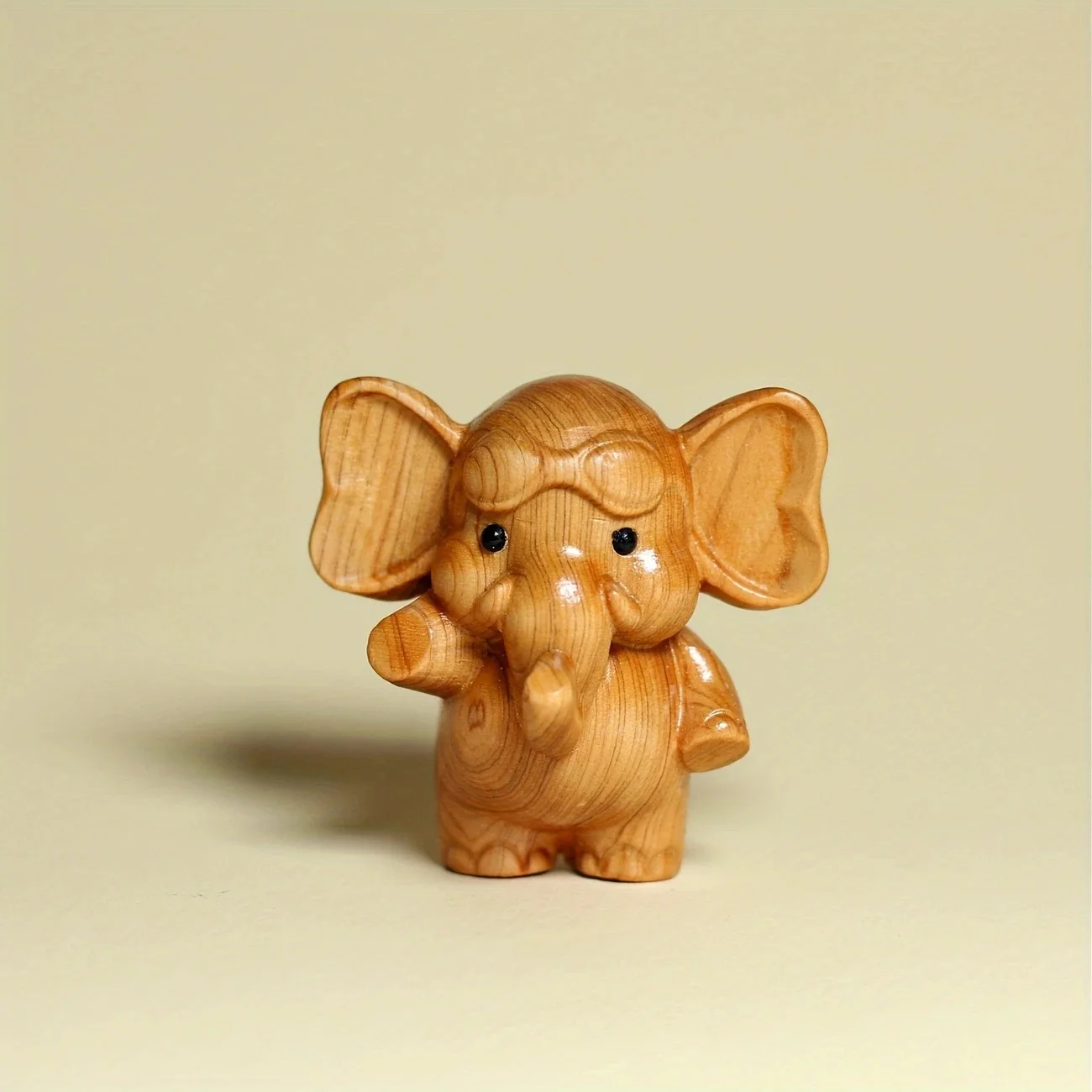 Handcrafted Wooden Elephant Figurine - Versatile Indoor/Outdoor Decor for Christmas, Diwali, New Year & Prosperity Celebrations view 3