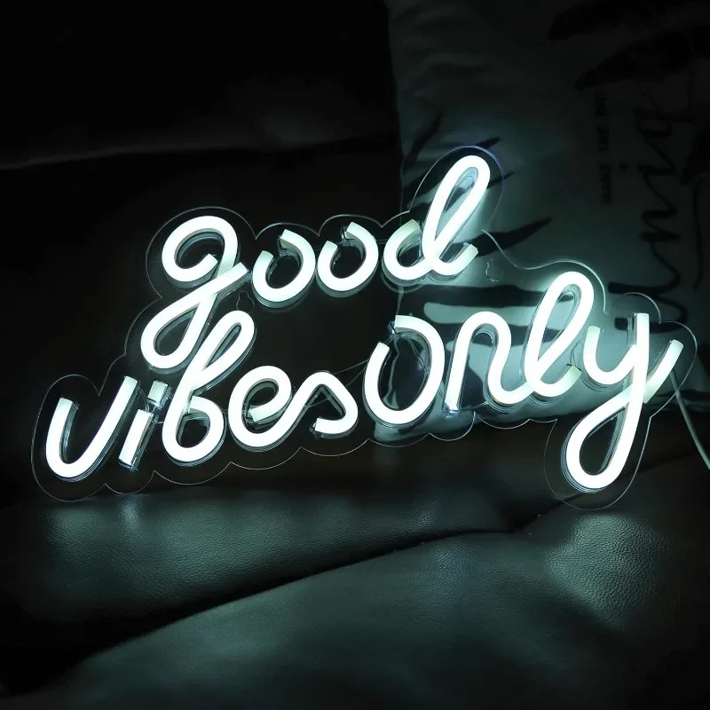 

Good Vibes Only Neon Signs Led Signs for Living Room Bedroom Bar Game Room Hotel Birthday Party Wall Decor Dimmable Neon Light