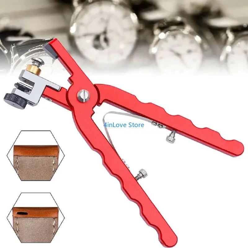 T4MD Heavy Duty Metal Strap Hole Puncher Tool For Leather Rubber Watchbands Anti Slip Design
