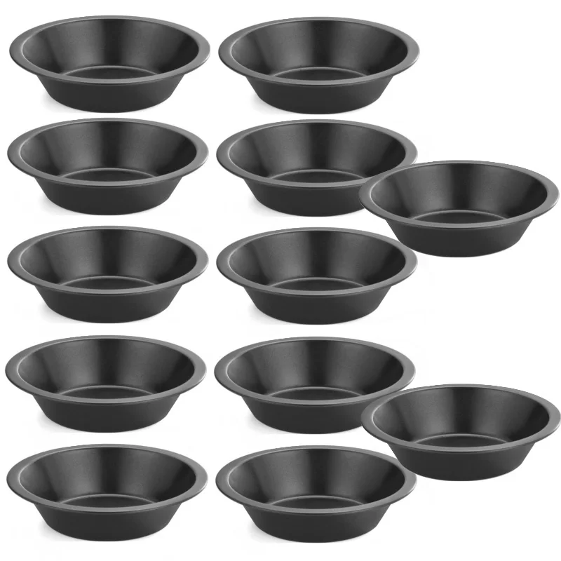 Nonstick Round Pie Pan 6 Pack or 12 Pack Carbon Steel for Pies Cakes Tarts Bread and Baking in Conventional Ovens