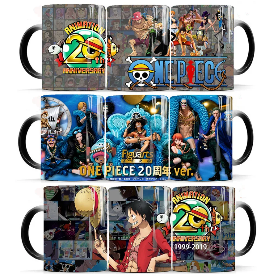 One Piece Monkey.D.Luffy Roronoa Zoro Ace Low Nami Boa Hancock Anime Figure Ceramic Water Cup Mug That Changes Color When Heated