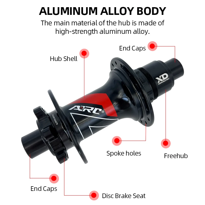 MS HG XD Cubes ARC MT009 Rear Hub Boost 148x12mm 32 Holes 114 Rings Noisy Mountain Bike Hub for SRAM SHIMANO 8 9 10 11 12 Speed