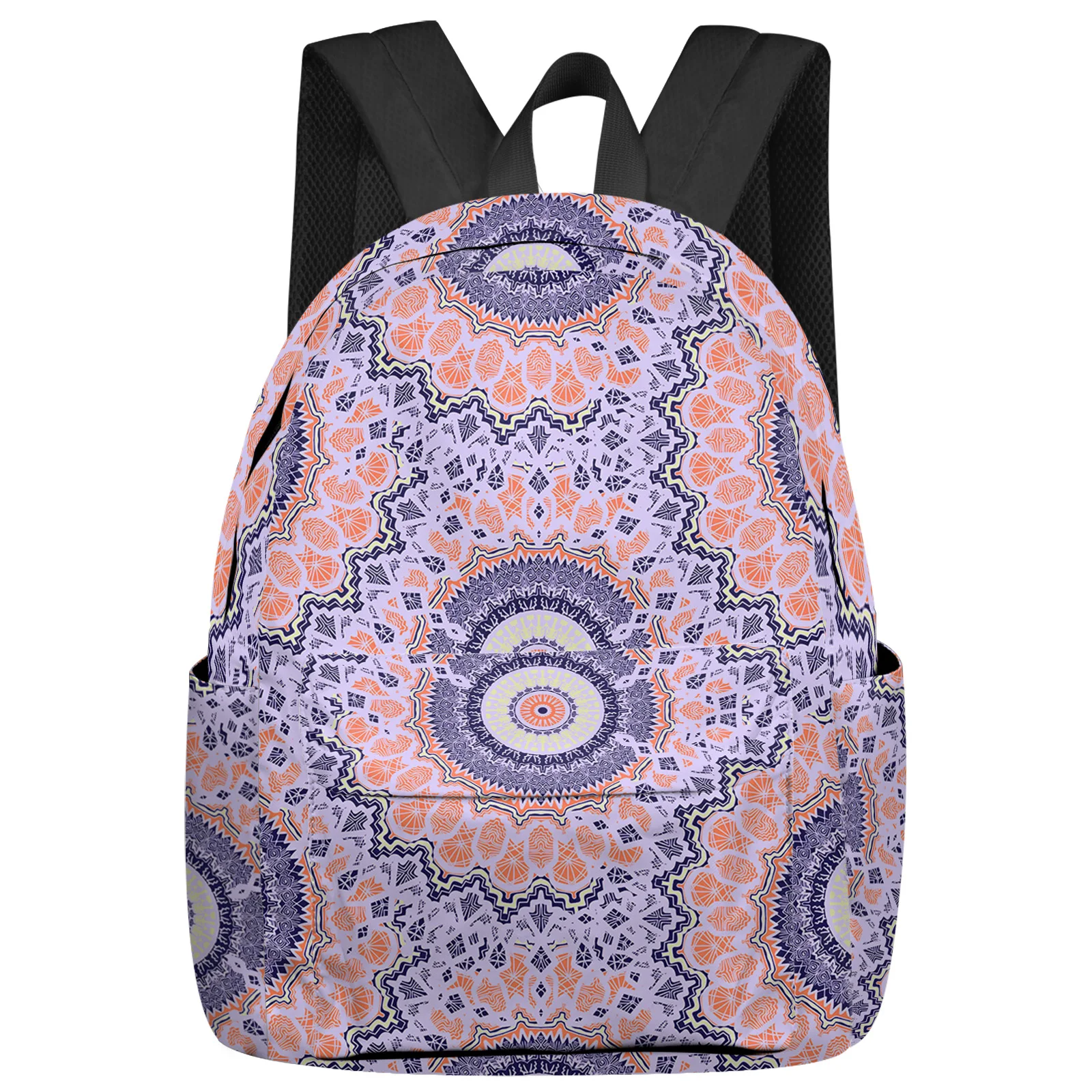 Circle Indian Abstract Handdrawn Student School Bags Laptop Custom Backpack For Men Women Female Travel Mochila