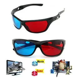 Universal 3D Plastic Glasses Red Blue Black Frame For Dimensional Anaglyph TV Movie DVD Vision/cinema Game