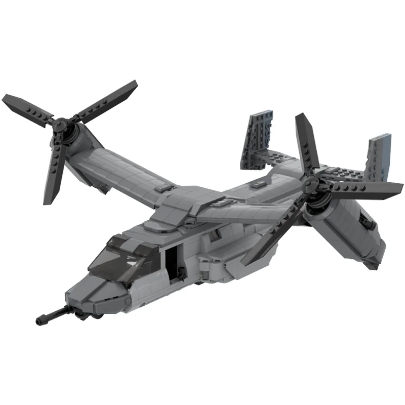 912pcs Moc Technical MV-23 Osprish Transport Aircraft Building Blocks High-Tech Sets Military Fighter Bricks Boys Toys Kids Gift