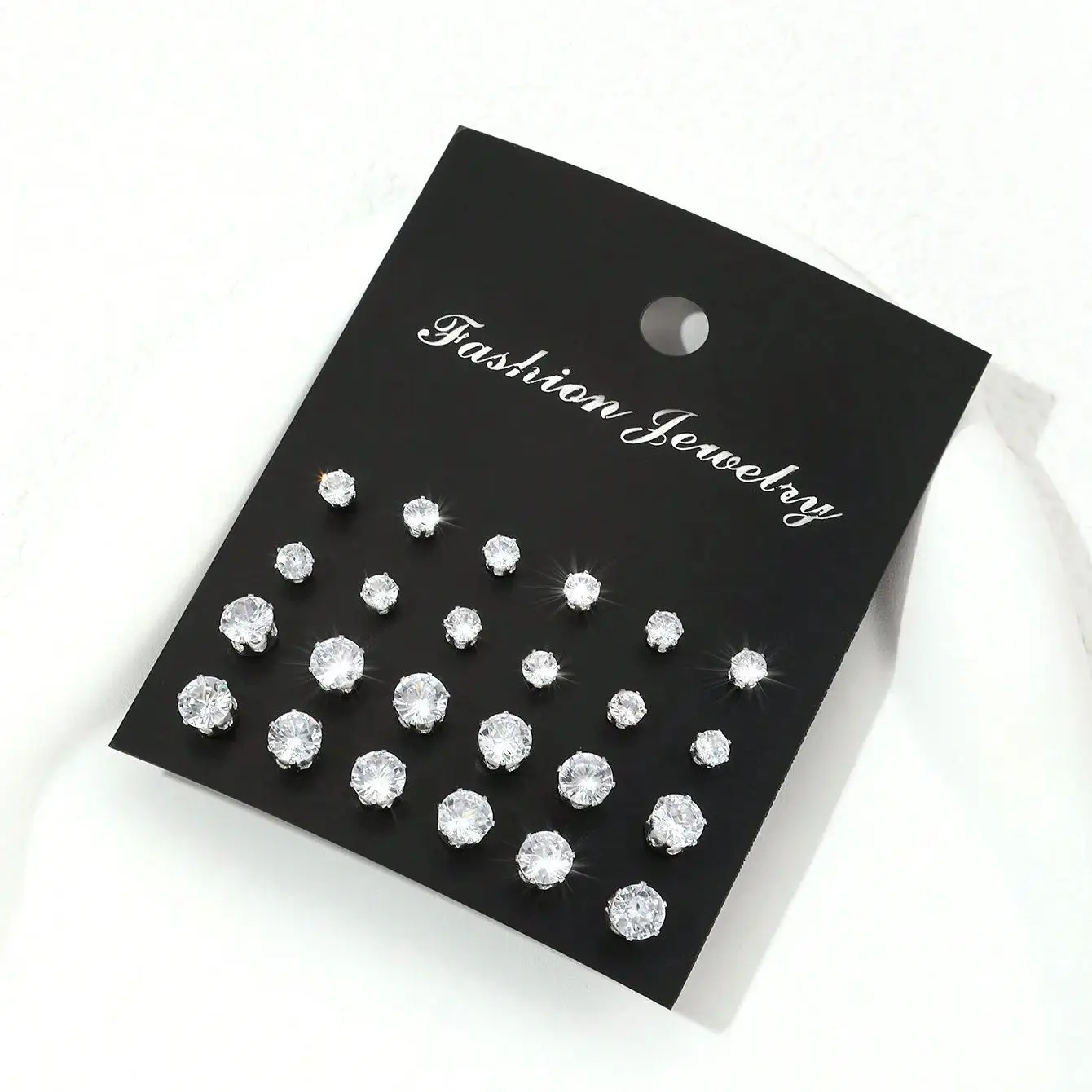 12 Paar modische, minimalistische, glitzernde Ohrringe mit kubischen Zirkonia, geeignet für Feiertage, Partys, Termine, Geschenke, Alltagskleidung – Detail 4