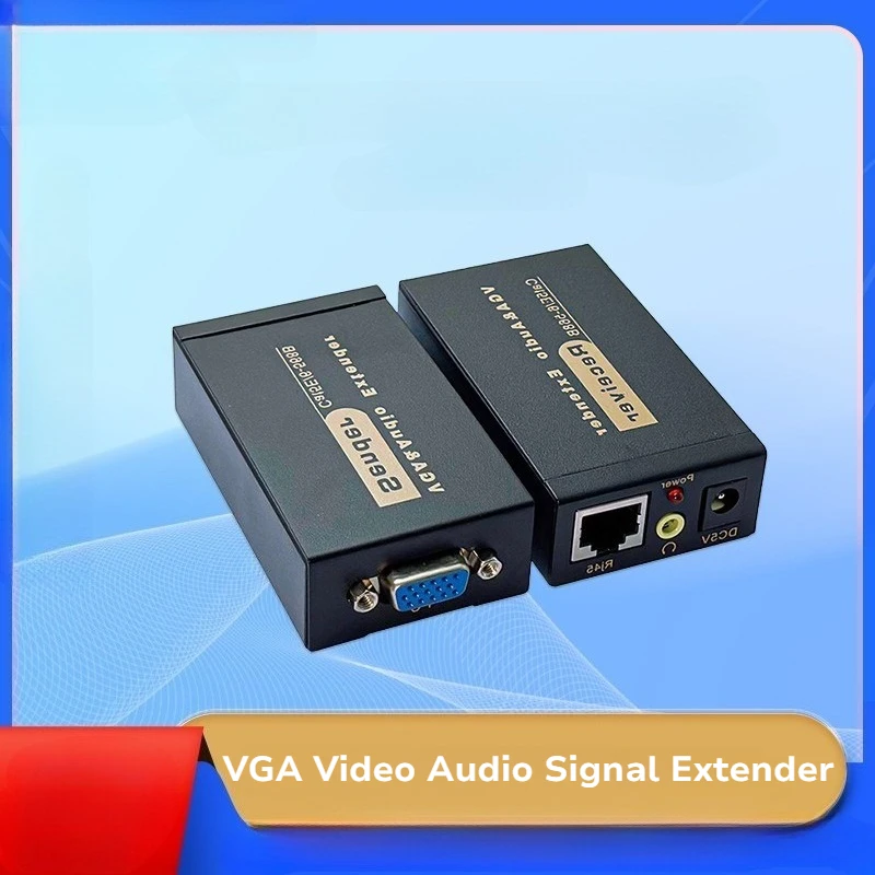 110M 328ft VGA Video Audio Signal Extender RJ45 CAT5e/6 1080P HD Extension Adapter 1920x1440 @60Hz EU US Plug