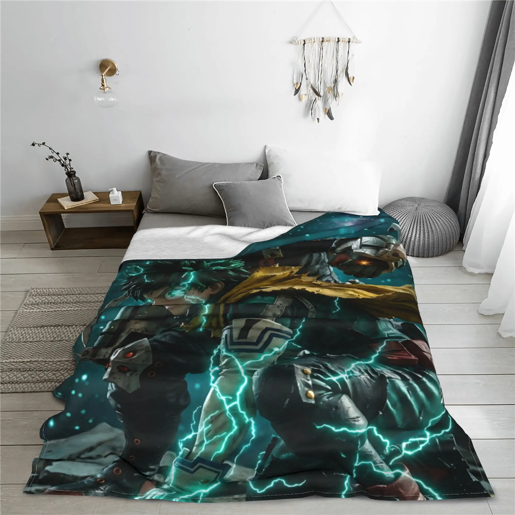 1PC Home Izuku Midoriya  Blanket Throw Super Cosy Plush Living Room Sofa