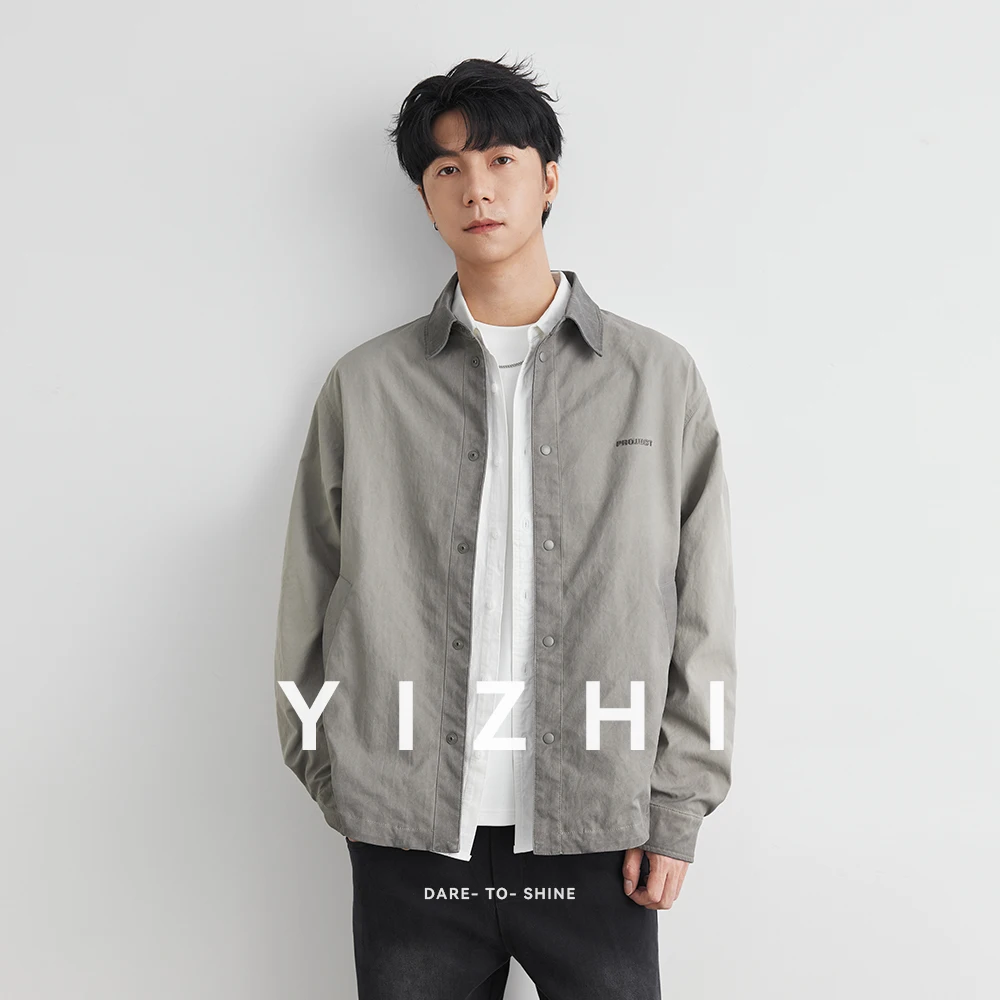 

Fashion Men's Jacket Coat American Tie-Dye Shirt Casual Single Breasted Button Workwear Style Fall Lapel Version Men Autumn Top