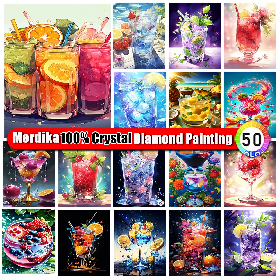 

Zipper Bag 100% Crystal Diamond Painting Drinks Full Square Round Scenery Diamond Embroidery Landscape Cross Stitch Mosaic Art