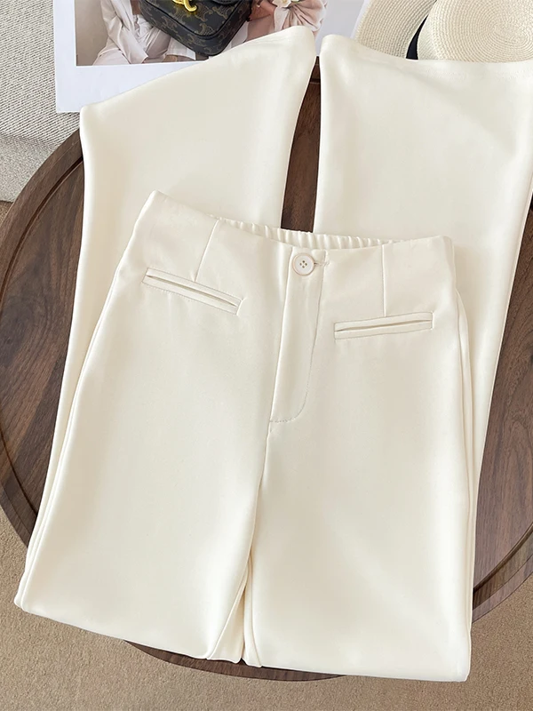 

Брюки-клеш с высокой талией, свободного кроя, легкие, для женщин, весна-лето, повседневные брюки-клеш