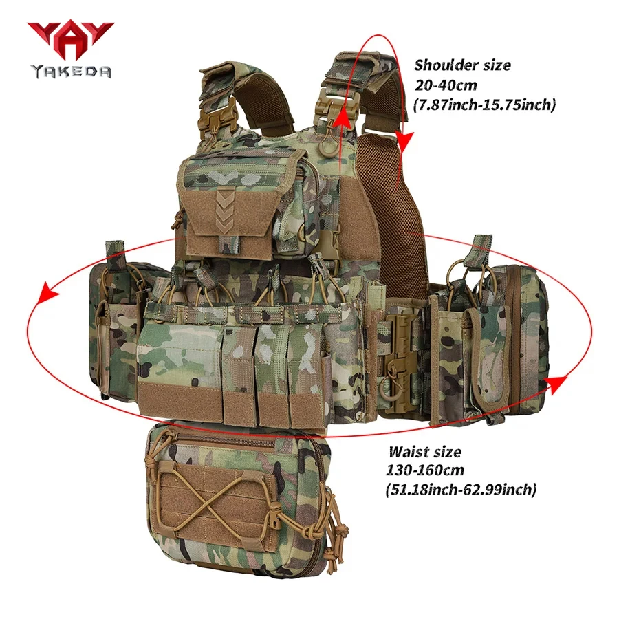 YAKEDA schnell abnehmbare Outdoor-Jagdweste, multifunktionale Trageweste mit verstellbaren Schultern und Taille, atmungsaktive Weste. – Detail 1