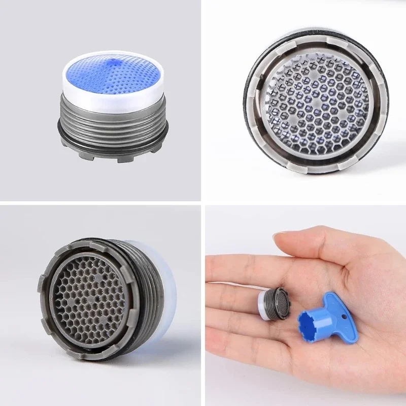 6Pcs Faucet Aerator with Aerator Keys Water Saving Flows Restrictors Insert Replacement Tap Bubblers Sink Aerator Filter