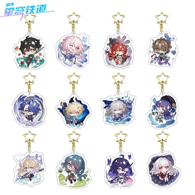 Honkai Star Rail Keychain Andi Gibson Cia Court Double sided Acrylic Anime KeyRing Pendant llaveros Game Gift jewelry