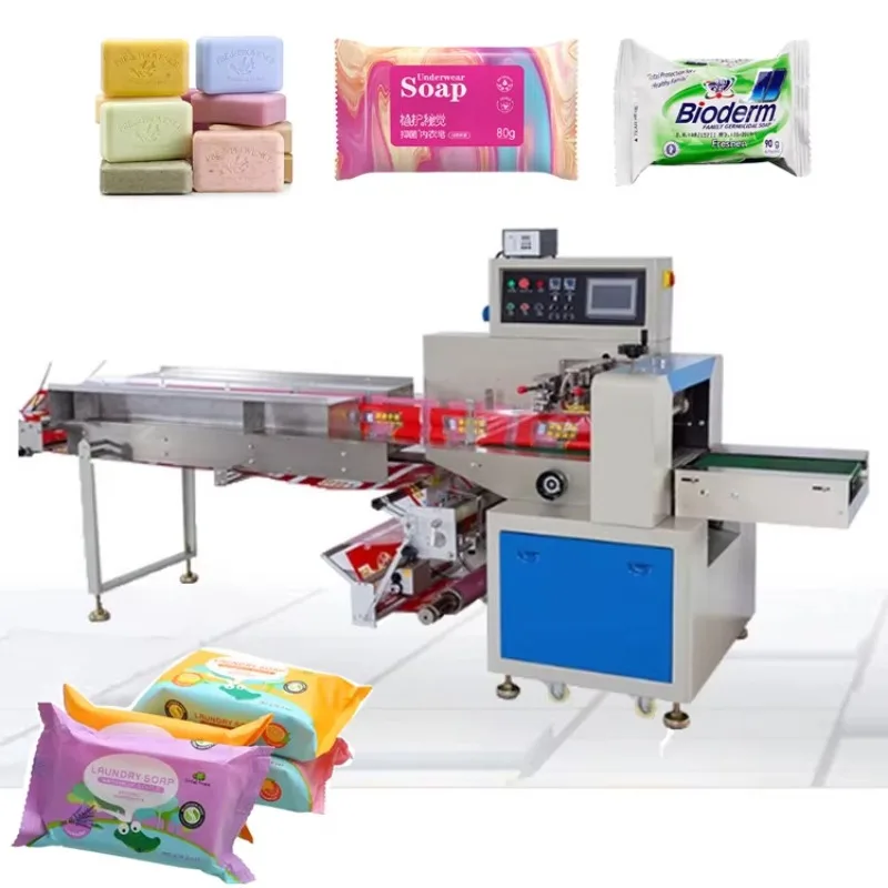 Pillow Packaging High Speed Automatic Flow Cover Packing Machine Toilet Soap bar Film Bag Wrapping Machine Customized