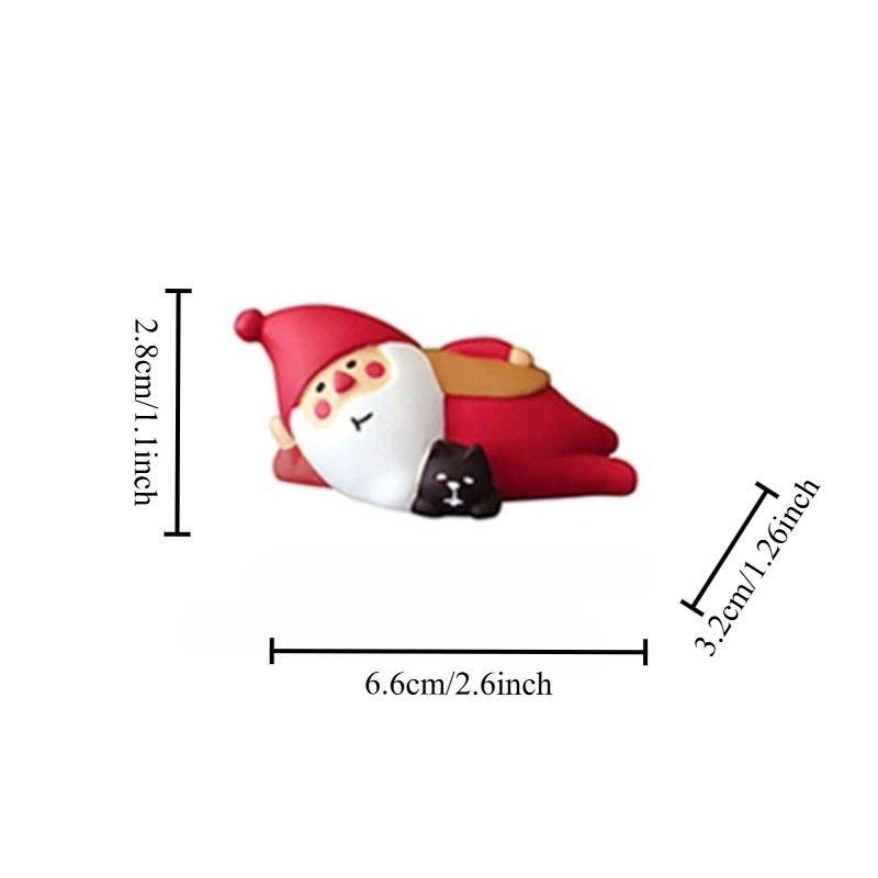 Handcrafted Christmas Desk Ornament Santa Claus Micro DIY Landscape Resin Statue Home Decor Adorable Collectible Cute Miniature