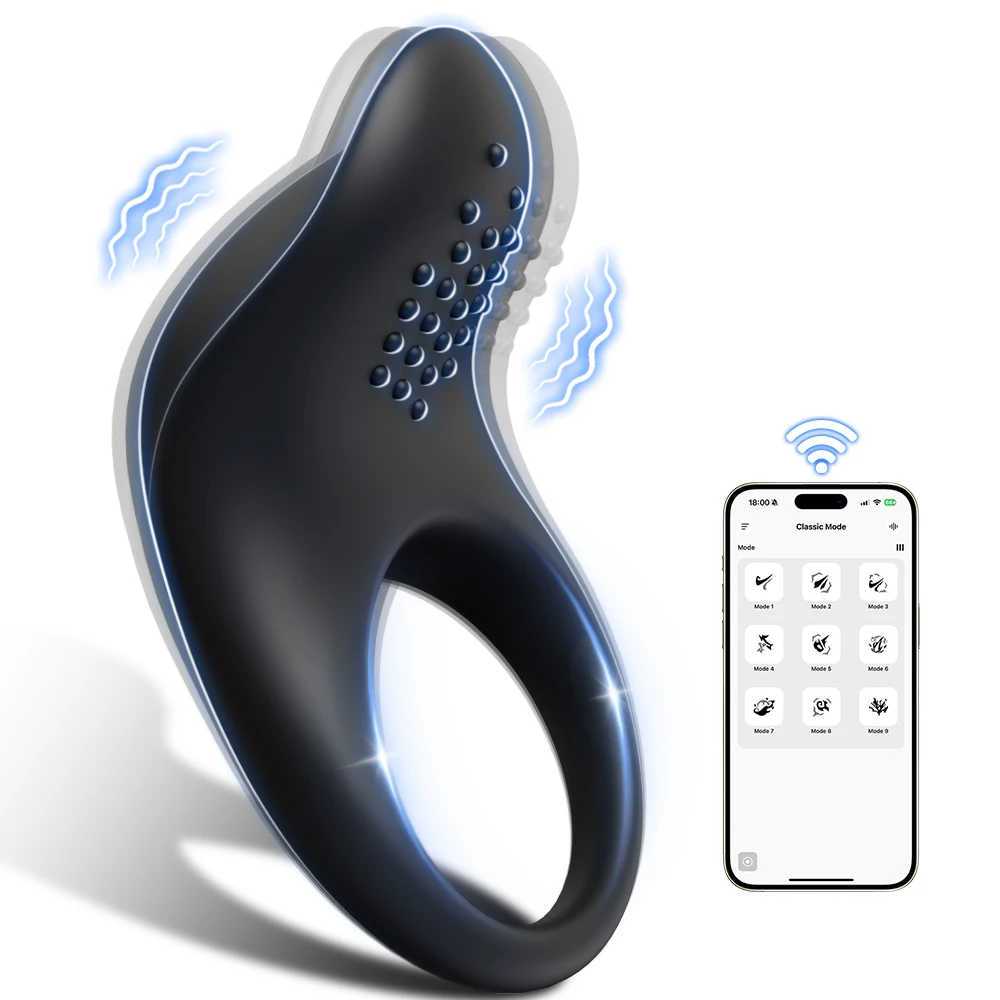 Anillo vibrador para pene con Control por aplicación para hombres, anillo para pene retardante de eyaculación, Juguetes sexuales, anillo para pene con bloqueo, suministros sexuales masculinos adultos 18+